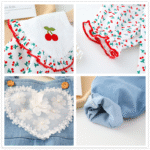 Ensemble bébé “Cerise & Denim” – Élégance fruitée – Image 3