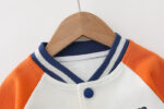 Ensemble garçon veste bicolore orange/blanc + jean – Image 9