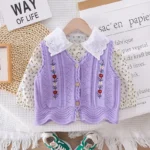 Ensemble Fille Lilas Fleur Brodée – Image 2