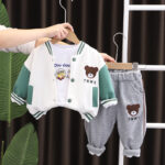 Ensemble Teddy Ourson Vert/Blanc