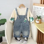 Ensemble Salopette + T-shirt Beige