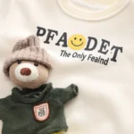 Ensemble garçon sweat imprimé beige + pantalon marron – Image 6