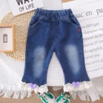 Ensemble Fille Rose Fleur Brodée – Image 2