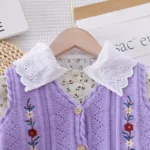 Ensemble Fille Lilas Fleur Brodée – Image 6