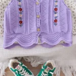 Ensemble Fille Lilas Fleur Brodée – Image 5