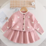 Ensemble fille cardigan & jupe