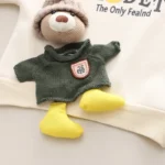 Ensemble garçon sweat imprimé beige + pantalon marron – Image 2